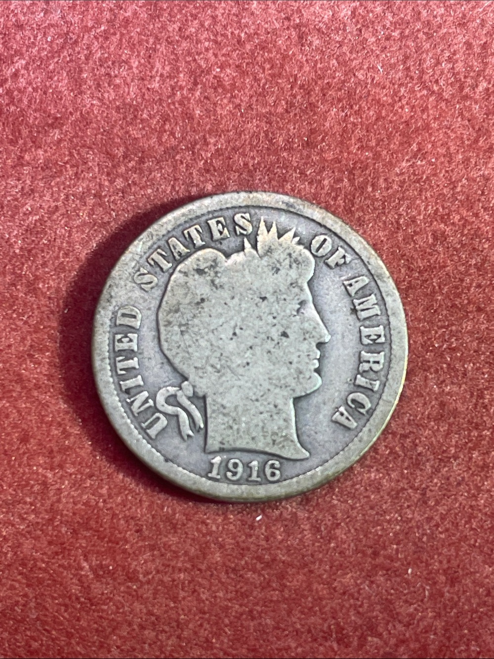 Vintage 1916 Charles E Barber Dime 90% silver